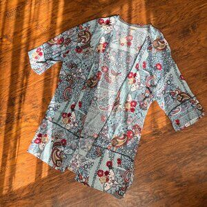 Knox Rose Boho Patchwork Kimono Cardigan – Size XL